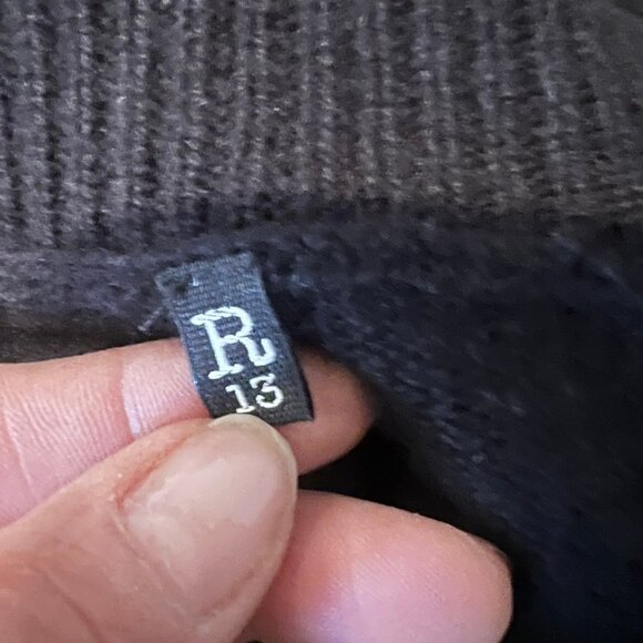 $495 R13 DISTRESSED SKINNY CASHMERE TURTLENECK SWEATER SIZE XS XSMALL - Picture 5 of 7